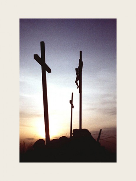 Andenkenbild Kreuz 3, Bestattung Sterzl