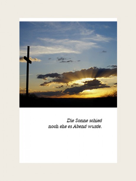 Andenkenbild Sonnenuntergang 5, Bestattung Sterzl
